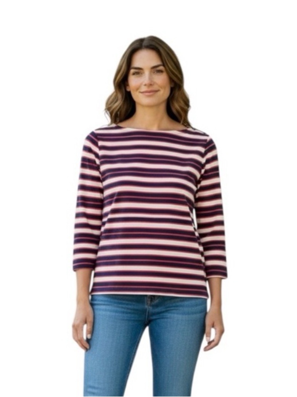 Lands’ End Red, White, Blue Cotton Stripped Top size XL